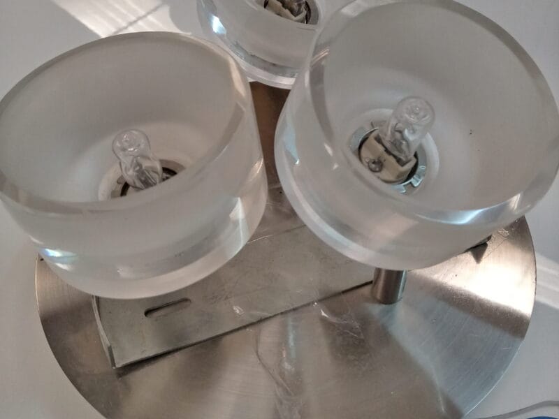 Lámpara de techo cristal y metal