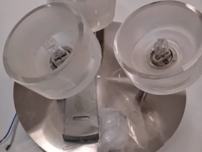 Lámpara de techo cristal y metal