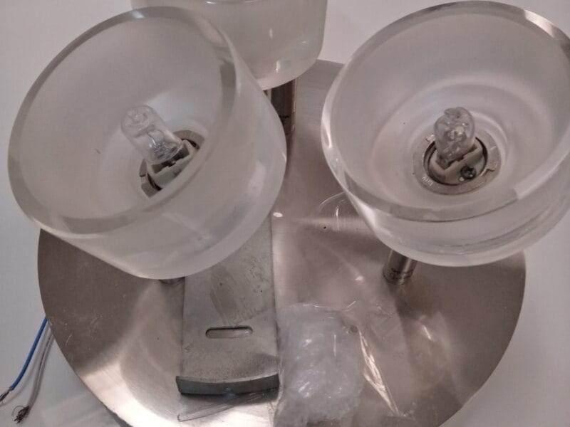 Lámpara de techo cristal y metal