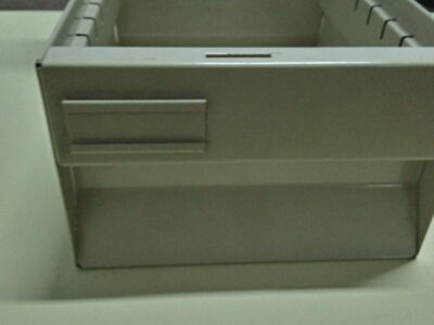 Archivador metálico de tarjetas beige/gris