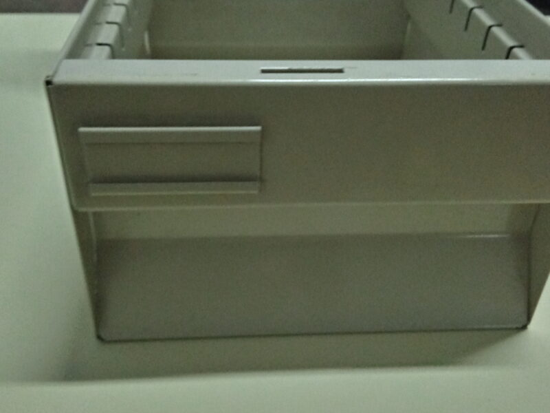 Archivador metálico de tarjetas beige/gris