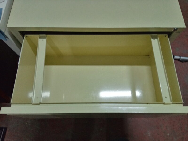 Archivador de metal con 2 cajones, beige