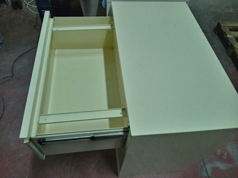 Archivador de metal con 2 cajones, beige