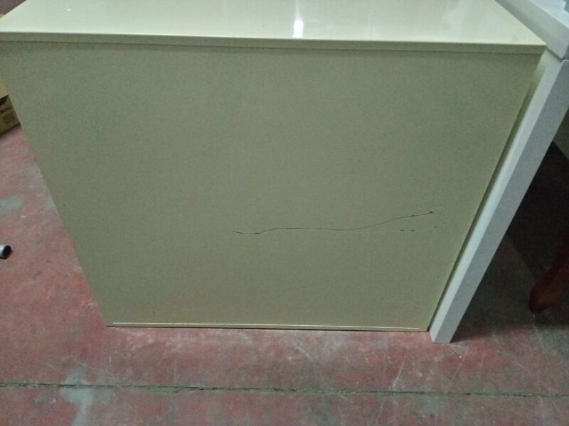 Archivador de metal con 2 cajones, beige