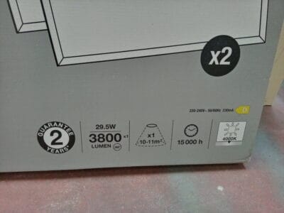 4 paneles led de 60x60cm y 29,5w