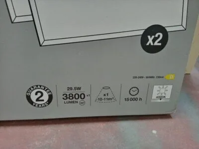 4 paneles led de 60x60cm y 29,5w