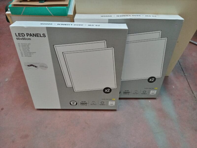4 paneles led de 60x60cm y 29,5w