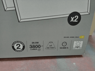 Pack 4 Paneles LED 60x60cm 29.5W