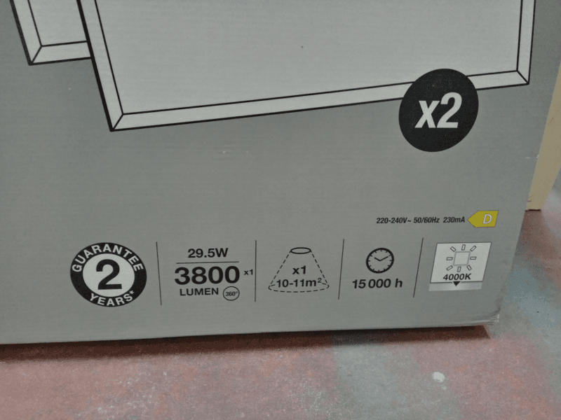 Pack 4 Paneles LED 60x60cm 29.5W