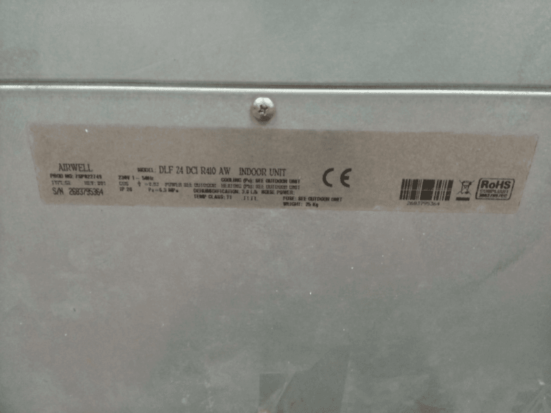 Aire Acondicionado inverter por Conductos Airwell modelo DLF 24 DCI