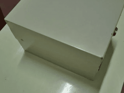 Archivador metálico de tarjetas beige/gris