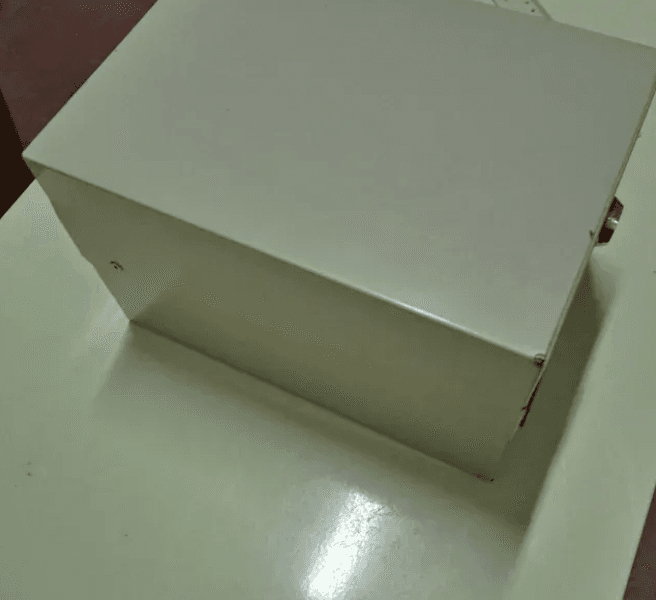 Archivador metálico de tarjetas beige/gris