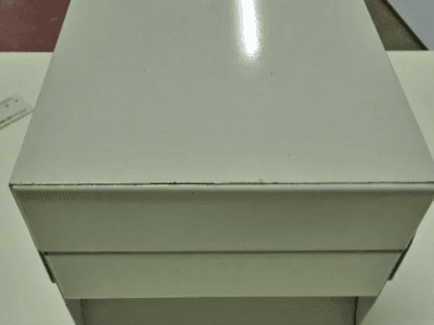 Archivador metálico de tarjetas beige/gris