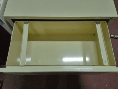Archivador de metal con 2 cajones, beige