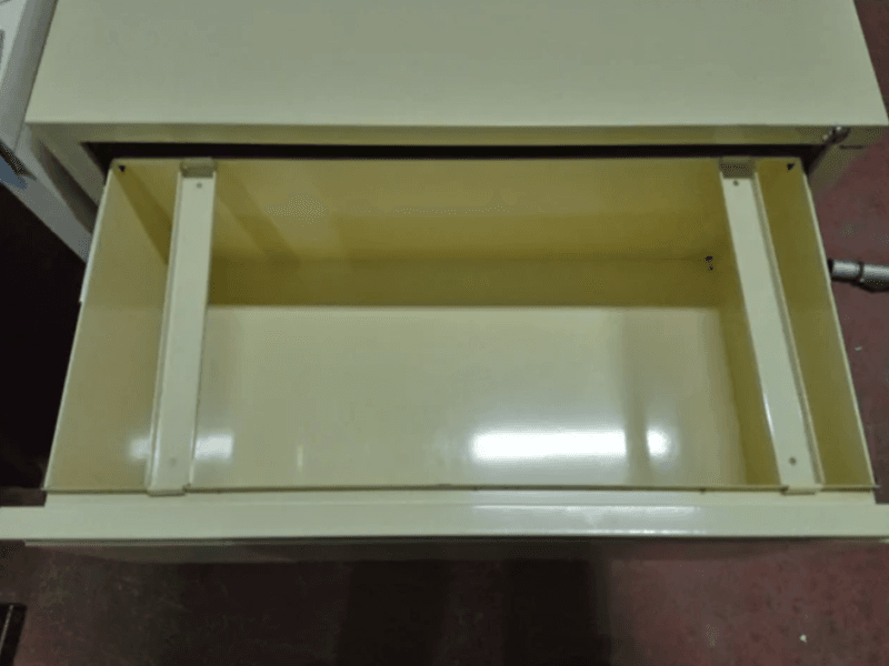 Archivador de metal con 2 cajones, beige