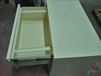 Archivador de metal con 2 cajones, beige